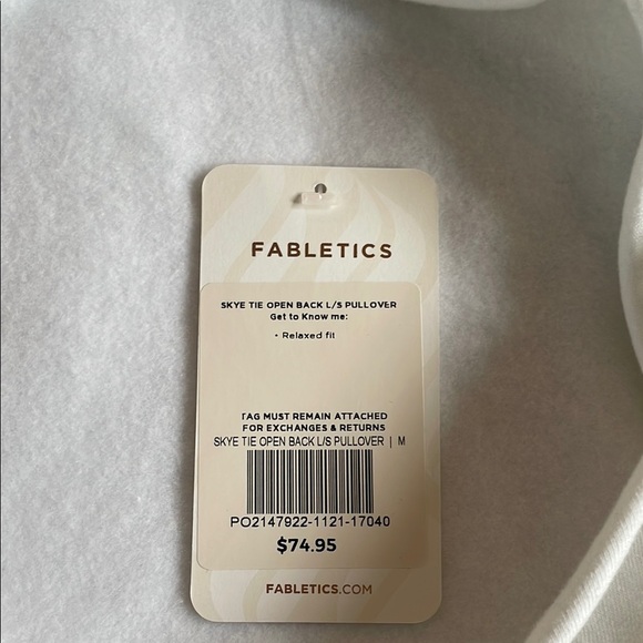 Fabletics White Crop Tie Front Blouse - Picture 3 of 6